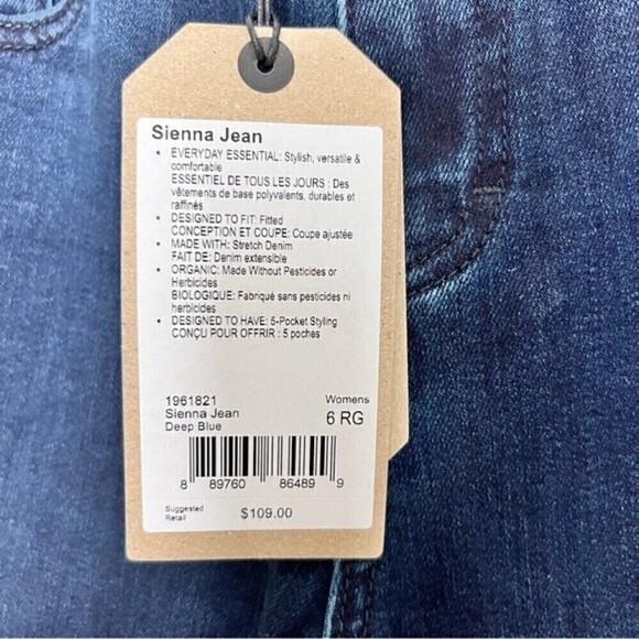 NEW Prana Sienna Jean In Deep Blue Mid Rise Skinny 4-Way Stretch Jeans Size 28 - Picture 6 of 6